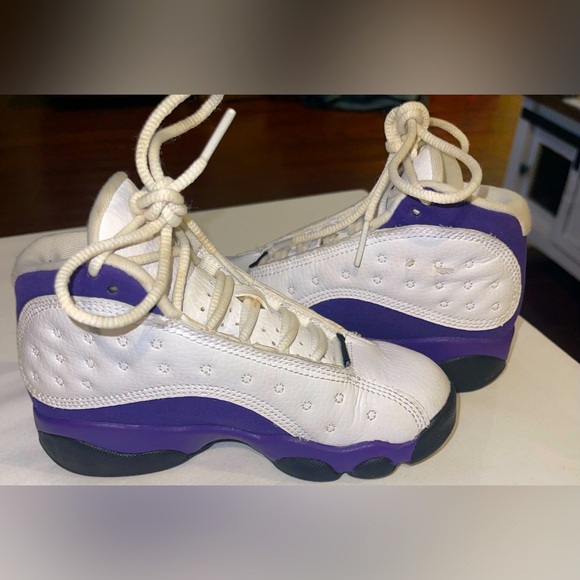 Nike Air Jordan 13  kids 11C Retro Lakers white purple Michael Jordan - Picture 8 of 10